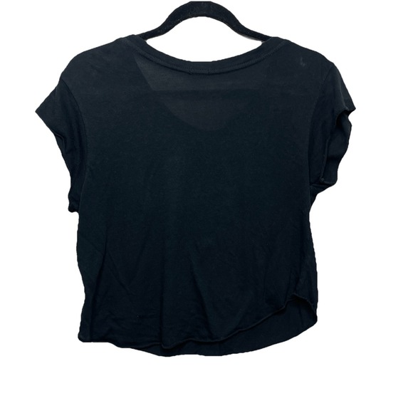 John Galt‎ Brandy Melville Black Tee Embroidered Stars Moon Crying Boho Face OS - Picture 4 of 8